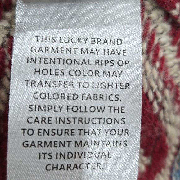 Lucky Brand Southwestern Open Cardigan Sweater Duster Aztec Western Festival Med - Picture 14 of 16